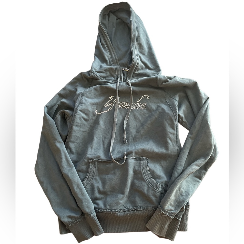 Yamaha Distressed Woman’s Hoodie Blue Medium